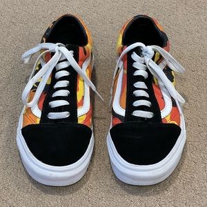 Orange Camo Old Skool Vans size 5M/6.5W